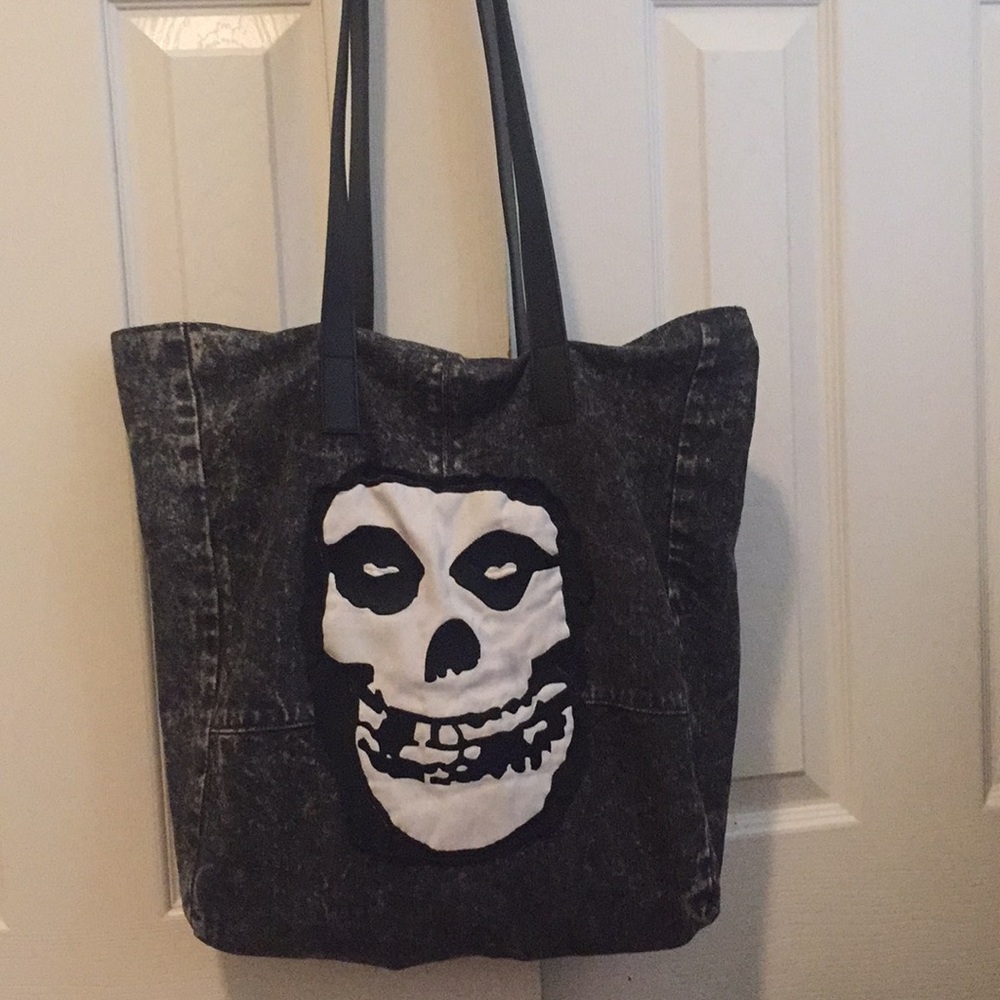 H&M misfits punk rock skull oversized purse/tote